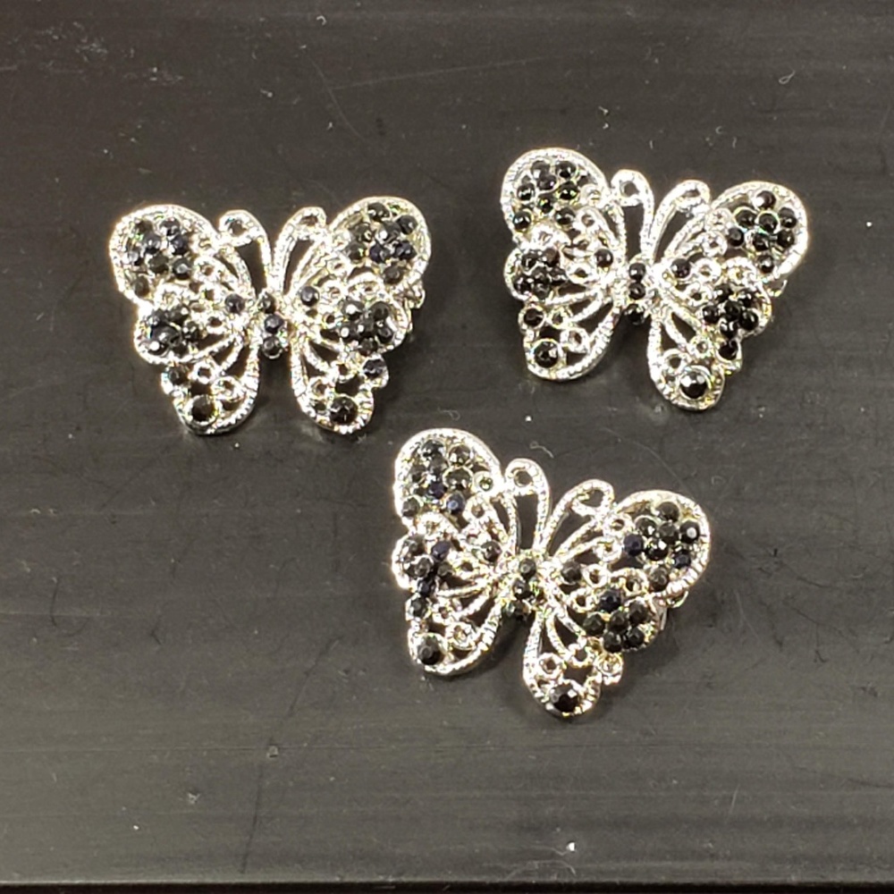 Vintage Butterfly Trio Brooch Pin